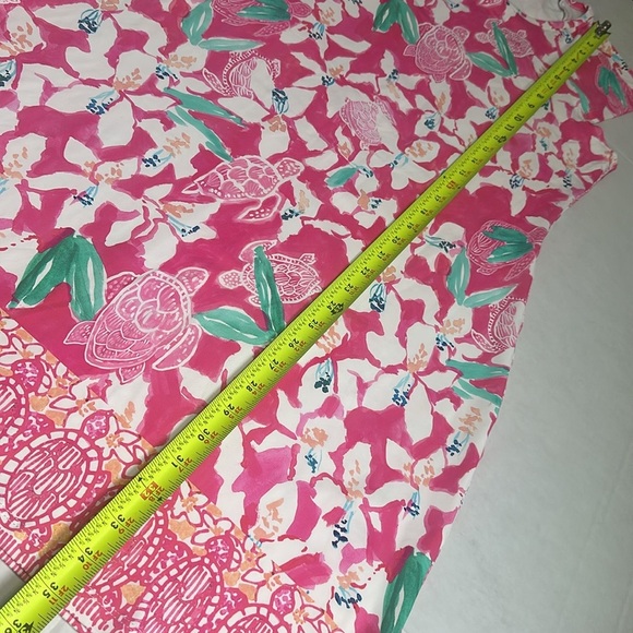Jean Pierre Klifa Lily Dress L | Pink Turtle Print Jasmine Cove Shift Stretchy - Picture 10 of 13